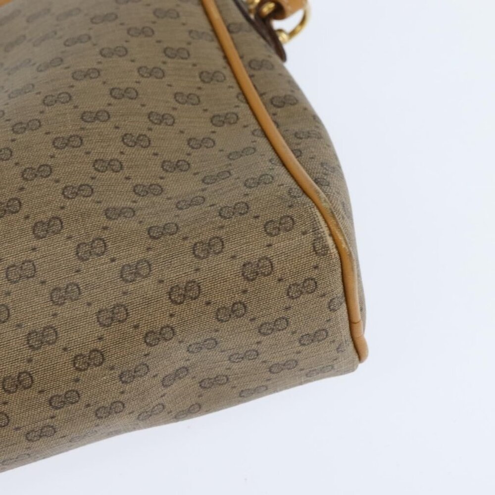 Authentic GUCCI Micro GG Supreme Shoulder Bag PVC Beige Gold 007 39 0014 - Picture 8 of 16